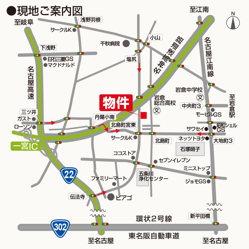 江南市中奈良町地図